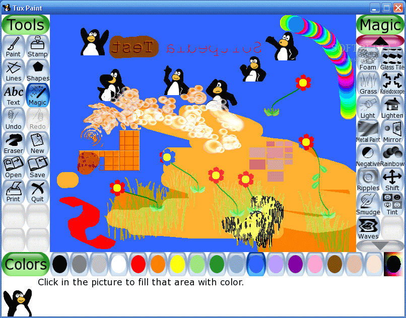 Where can you find Tux Paint games for kids?